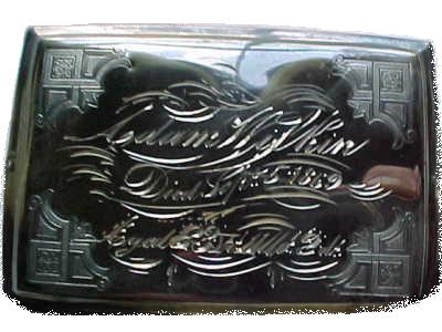 The Free Genealogy Death Record on the Coffin Plate of Adam Wilkin
