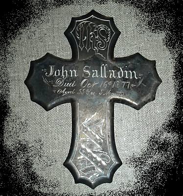 The Free Genealogy Death Record on the Coffin Plate of John Salladin 1822 ~ 1877