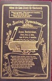 Anna Berkircher died 1894 death in ohio