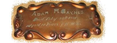 The Free Genealogy Death Record on the Coffin Plate of Adam H Jaynes 1850 ~ 1921