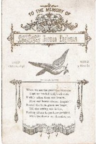 Herman Engleman Death Card