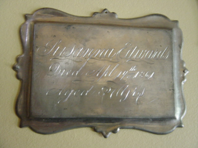 The Birth Record and Death Record on the Coffin Plate of Susanna Edwards 1774~1861 is Free Genealogy